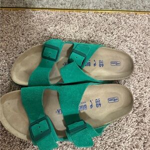 Women’s green suede Birkenstock
